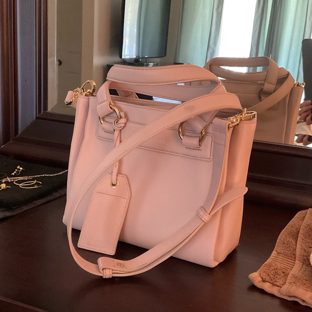 All leather, Isaac Mizrahi Pastel Mauve Crossbody